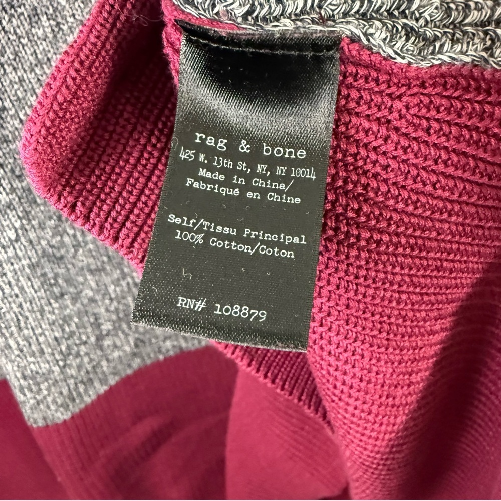 Rag & Bone Jenna Pullover Oversized Colorblock Cotton Tunic Sweater, size S - Picture 7 of 9